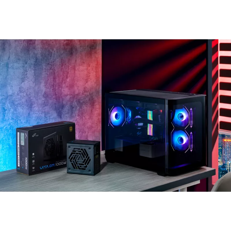FSP S380-BA Case Mini Tower mITX, mATX Melns ARGB, Micro Tower, PC, melns, micro ATX, Mini-ITX, SPCC, rūdīts stikls, spēlēm