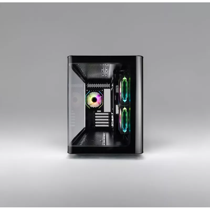 FSP S380-BA Case Mini Tower mITX, mATX Melns ARGB, Micro Tower, PC, melns, micro ATX, Mini-ITX, SPCC, rūdīts stikls, spēlēm
