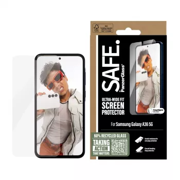 PanzerGlass SAFE. by ® Ekrāna aizsargs Samsung Galaxy A36 5G | Ultra-Wide Fit ar EasyAligner