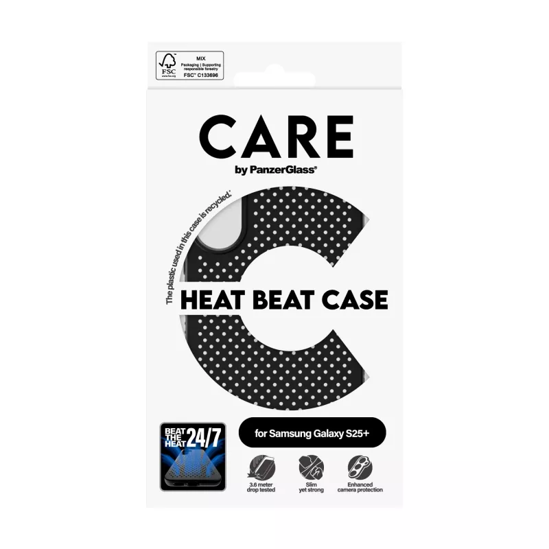 PanzerGlass CARE™ by ® Case Heat Beat Samsung Galaxy S25+, Vāciņš, Samsung, Samsung - Galaxy S25+, Melns