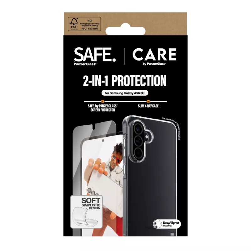 PanzerGlass CARE by Fashion 2-in-1 komplekts Samsung Galaxy A56 5G skrāpējumu un triecienu izturībai