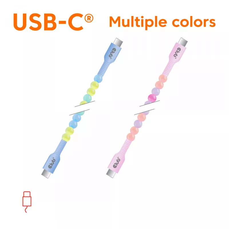 CLUB3D CAC-3011 USB kabelis 2 m USB C Zils, Zaļš