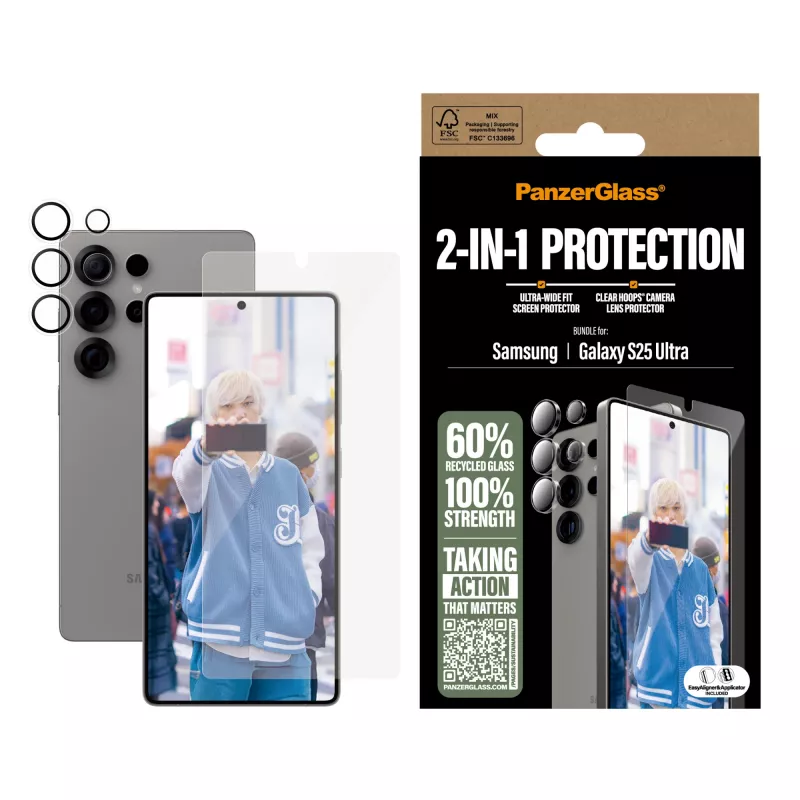 PanzerGlass ® 2-in-1 aizsardzības komplekts Samsung Galaxy S25 Ultra