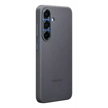 Vāciņš Samsung Galaxy S25 mākslīgās ādas maciņš melns