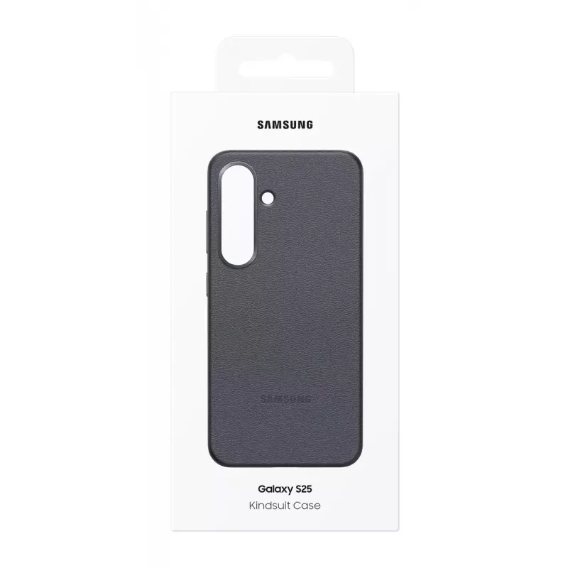 Vāciņš Samsung Galaxy S25 mākslīgās ādas maciņš melns