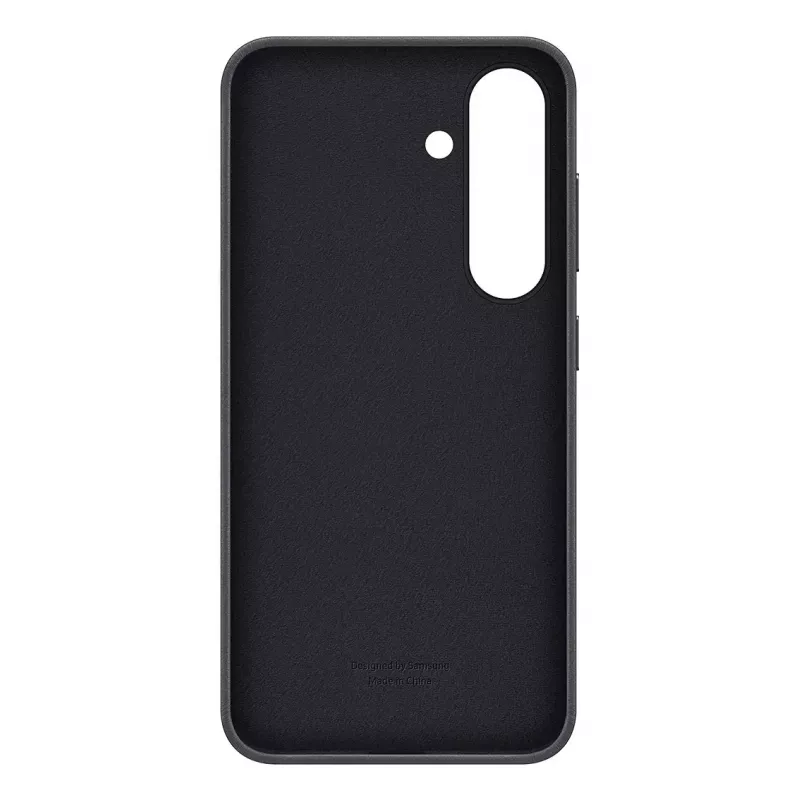 Vāciņš Samsung Galaxy S25 mākslīgās ādas maciņš melns
