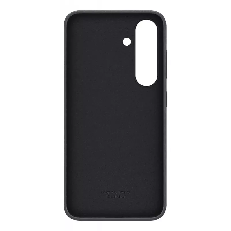 Vāciņš Samsung Galaxy S25 mākslīgās ādas maciņš melns