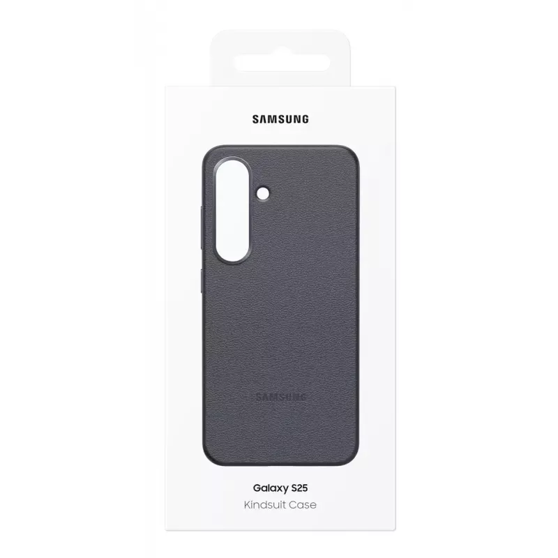 Vāciņš Samsung Galaxy S25 mākslīgās ādas maciņš melns