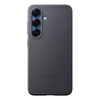 Vāciņš Samsung Galaxy S25 mākslīgās ādas maciņš melns