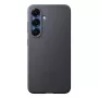 Vāciņš Samsung Galaxy S25 mākslīgās ādas maciņš melns