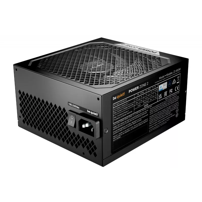 be quiet! POWER ZONE 2 850W barošanas bloks 20+4 kontaktu ATX ATX Melns