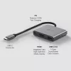 USB Type-C centrmezgls TP-Link UH3020C — 3 porti (HDMI, USB-A, USB-C), 5 Gbit/s, HDMI 4K@60Hz, PD līdz 100W, alumīnijs, 0,18 m kabelis