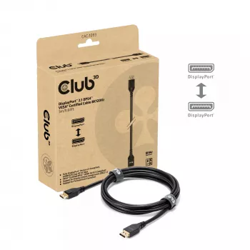 CLUB3D DisplayPort™ 2.1 DP54™ VESA® sertificēts kabelis 8K120Hz 3m/ 9.84ft
