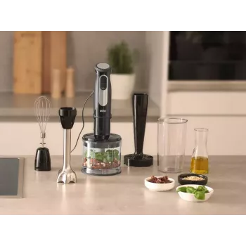 Braun MultiQuick 5 Pro 0,6 L Iegremdējamais blenderis 1000 W Melns, Sudraba