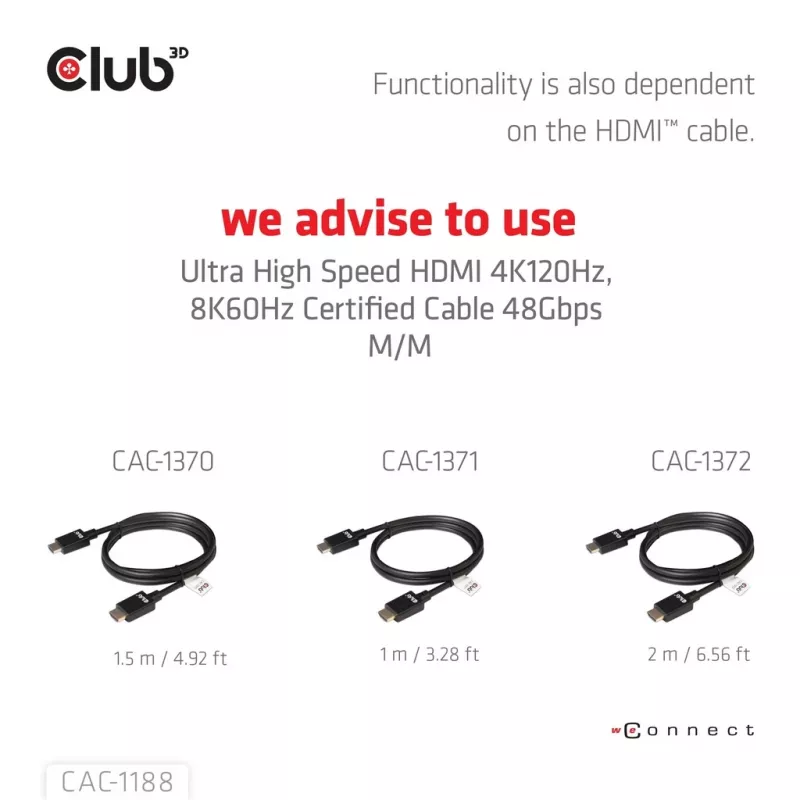 Adapter club 3d Mini DisplayPort 1.4 to HDMI 8K60Hz M/F, Mini DisplayPort savienotājs