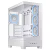 PC korpuss ASUS A31 Plus TG ARGB WHITE Midi Tower — ATX, rūdīts stikls, ARGB, 3x120mm + 1x120mm ventilatori, 38 cm GPU, 165 mm CPU dzesētājs