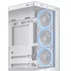 PC korpuss ASUS A31 Plus TG ARGB WHITE Midi Tower — ATX, rūdīts stikls, ARGB, 3x120mm + 1x120mm ventilatori, 38 cm GPU, 165 mm CPU dzesētājs