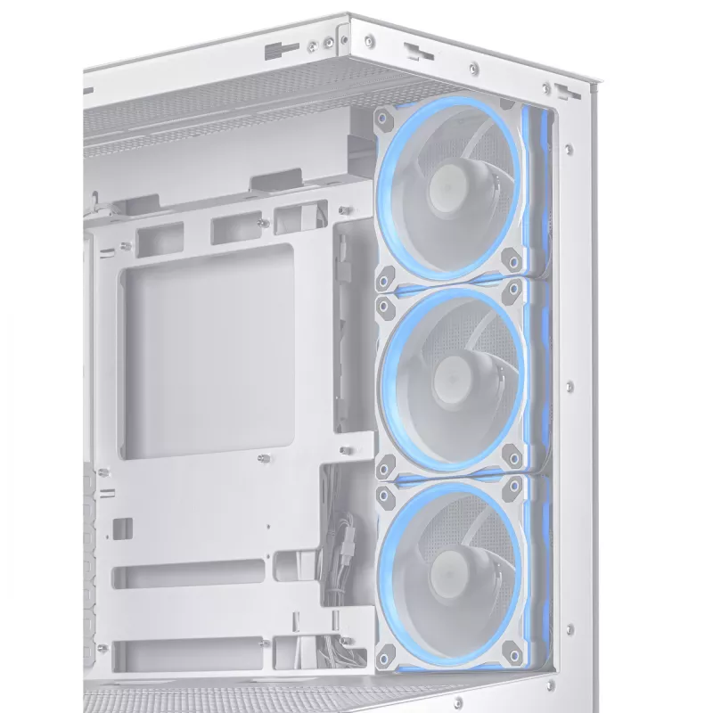 PC korpuss ASUS A31 Plus TG ARGB WHITE Midi Tower — ATX, rūdīts stikls, ARGB, 3x120mm + 1x120mm ventilatori, 38 cm GPU, 165 mm CPU dzesētājs