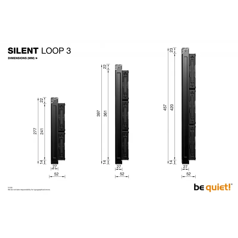 be quiet! Silent Loop 3 360 mm procesora šķidruma dzesētājs 12 cm Melns 1 gab.