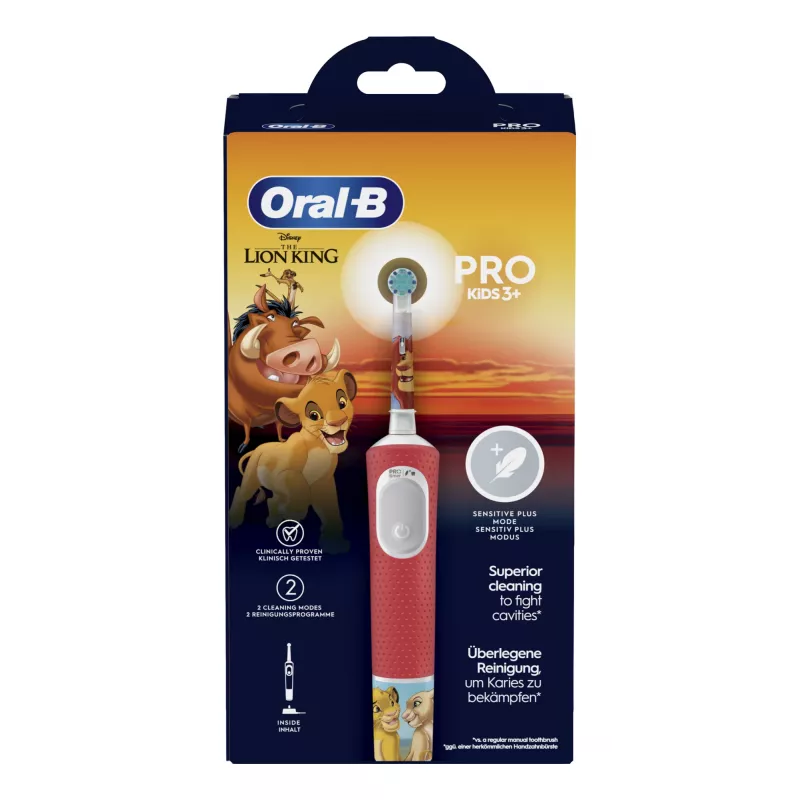 Oral-B Kids VITALITYPROLIONK elektriskā zobu suka bērniem rotējoši-oscilējoša zobu suka daudzkrāsaina