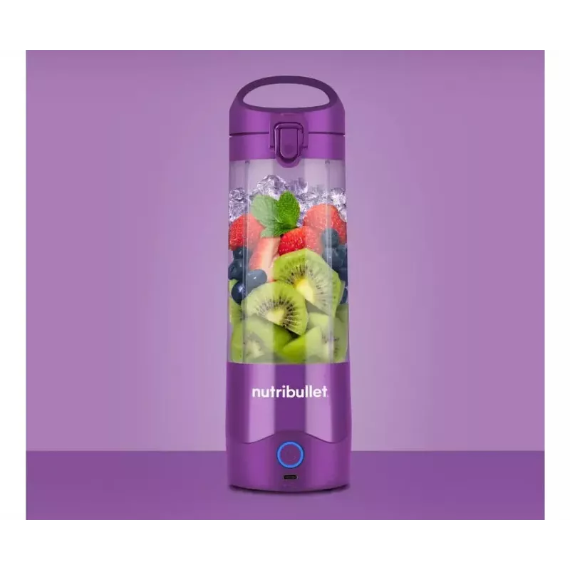 Pārnēsājamais blenderis NUTRIBULLET Portable 0.475 L — violeta, 2000 mAh baterija, Tritan bļoda