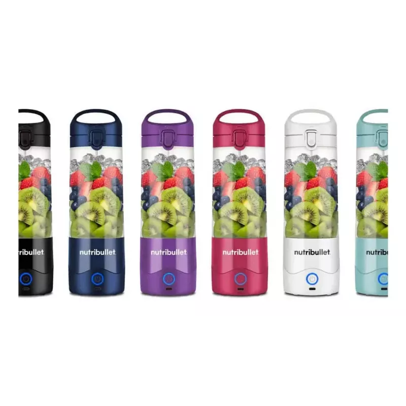 Pārnēsājamais blenderis NUTRIBULLET Portable 0.475 L — violeta, 2000 mAh baterija, Tritan bļoda