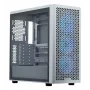 PC korpuss Cooler Master Elite 502 Midi Tower balts — ATX, 3x 120 mm priekšā, 120 mm aizmugurē, barošanas bloks apakšā, atbalsta 2.5 collu/3.5 collu diskus