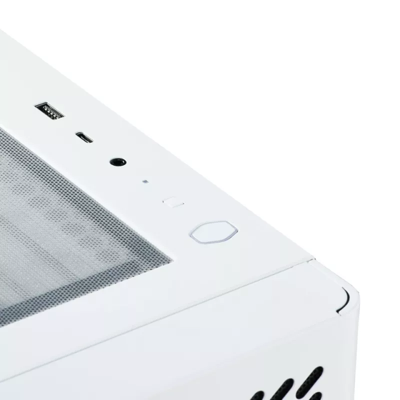 PC korpuss Cooler Master Elite 502 Midi Tower balts — ATX, 3x 120 mm priekšā, 120 mm aizmugurē, barošanas bloks apakšā, atbalsta 2.5 collu/3.5 collu diskus