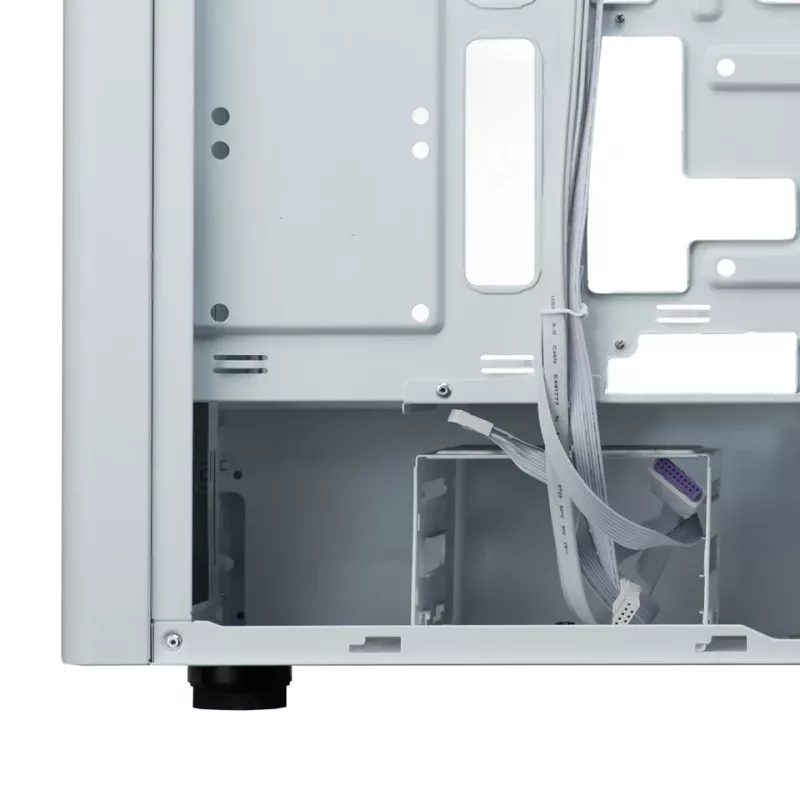PC korpuss Cooler Master Elite 502 Midi Tower balts — ATX, 3x 120 mm priekšā, 120 mm aizmugurē, barošanas bloks apakšā, atbalsta 2.5 collu/3.5 collu diskus