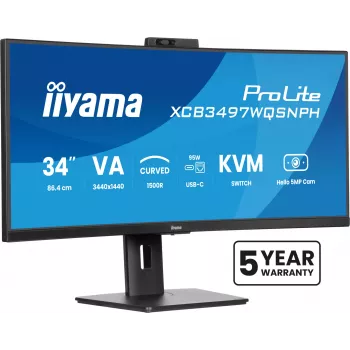 iiyama ProLite XCB3497WQSNPH-B1 datora monitors 86,4 cm (34 colli) 3440 x 1440 pikseļi UltraWide Quad HD LED Melns