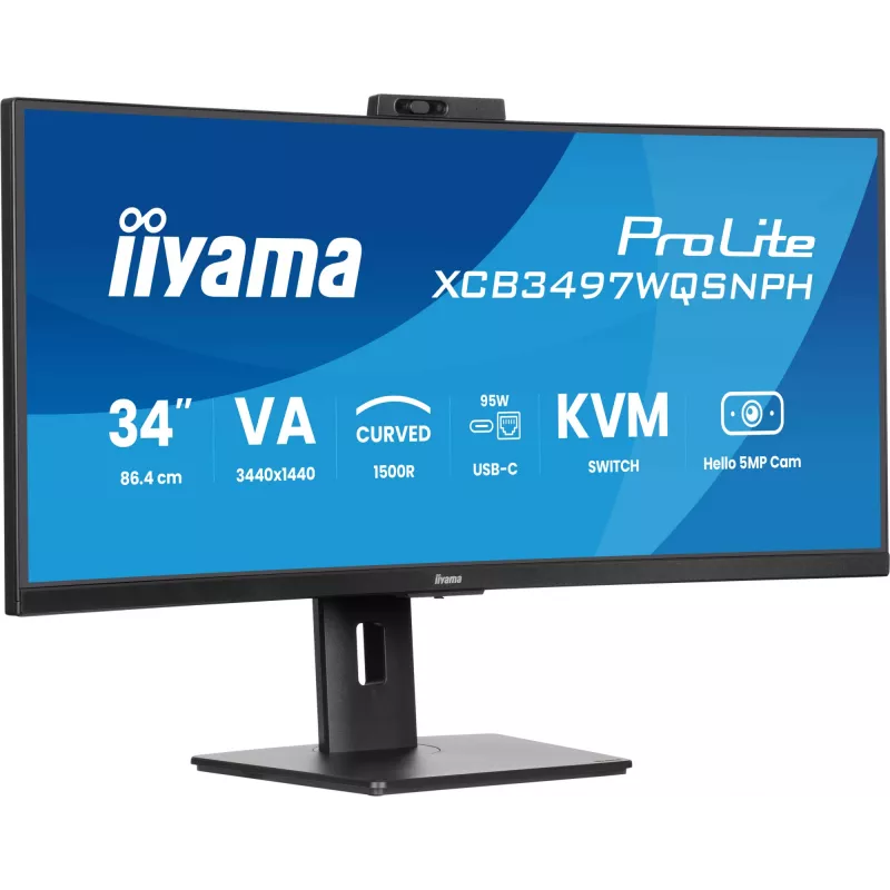 iiyama ProLite XCB3497WQSNPH-B1 datora monitors 86,4 cm (34 colli) 3440 x 1440 pikseļi UltraWide Quad HD LED Melns