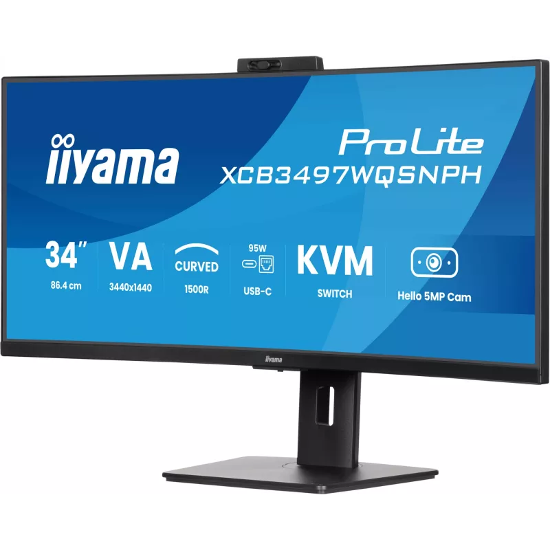 iiyama ProLite XCB3497WQSNPH-B1 datora monitors 86,4 cm (34 colli) 3440 x 1440 pikseļi UltraWide Quad HD LED Melns
