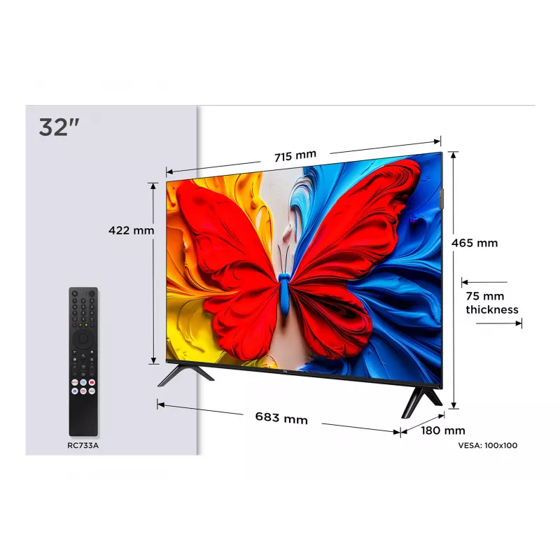 TCL 32S5K televizors 81,3 cm (32 collas) Full HD Smart TV Wi-Fi Melns