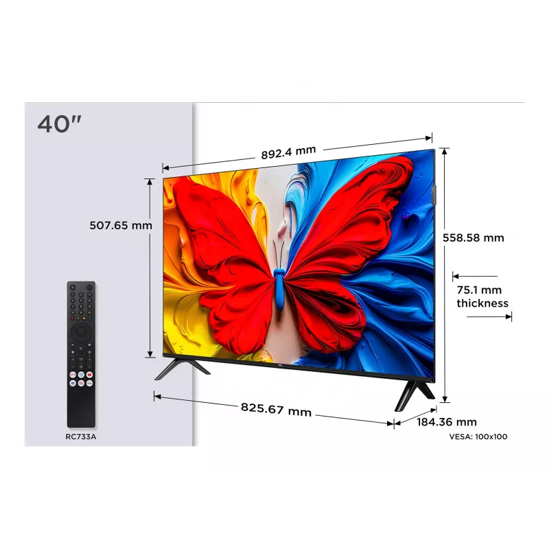 TCL 40S5K televizors 101,6 cm (40 collu) Full HD Smart TV Wi-Fi Melns