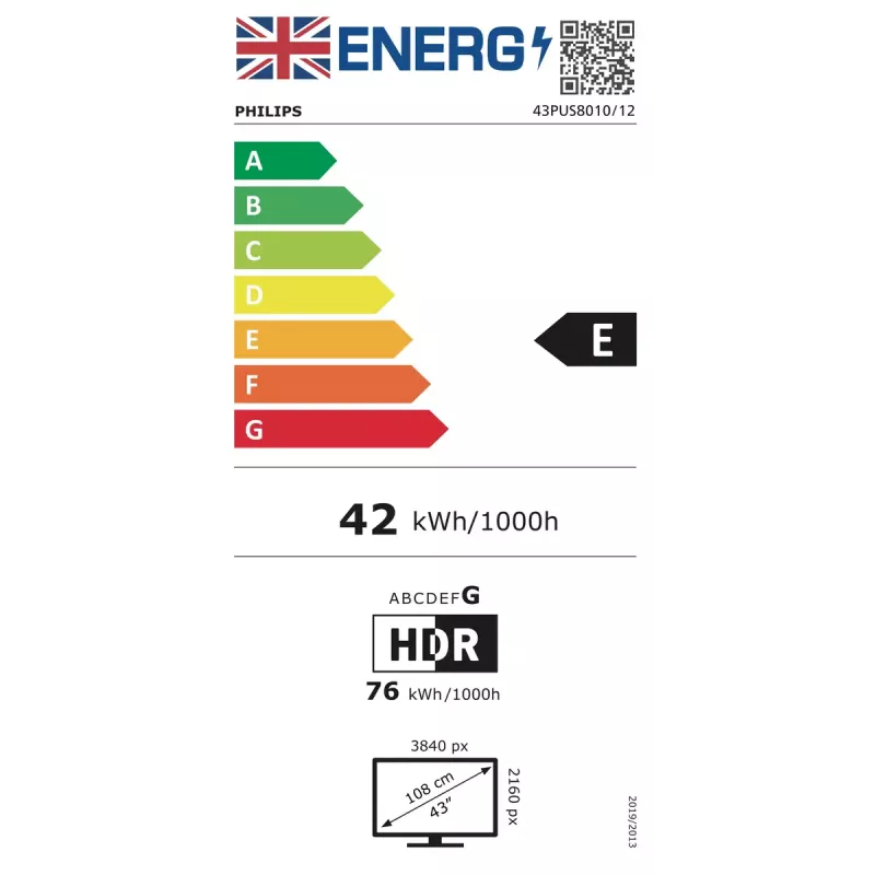 Philips 43PUS8010/12 TV 109,2 cm (43 collas) 4K Ultra HD Smart TV Wi-Fi Melns
