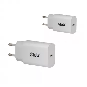 USB‑C lādētājs 2 gab. komplekts CLUB3D CAC-3020, 30 W kopējā jauda, balts