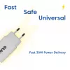 USB‑C lādētājs 2 gab. komplekts CLUB3D CAC-3020, 30 W kopējā jauda, balts