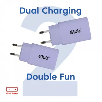Strāvas adapteris club 3d USB-C lādētājs 30 W 2-pack kompakts tālruņiem un planšetdatoriem
