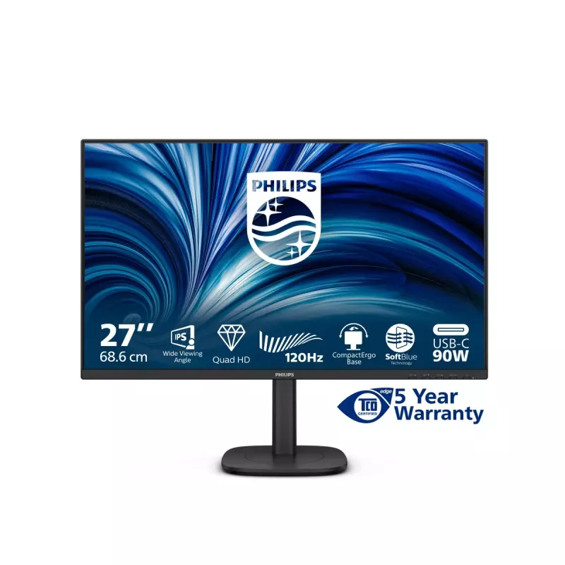 Philips 3000 sērijas 27B2U3601/00 datora monitors 68.6 cm (27 collas) 2560 x 1440 pikseļi Quad HD LCD Melns