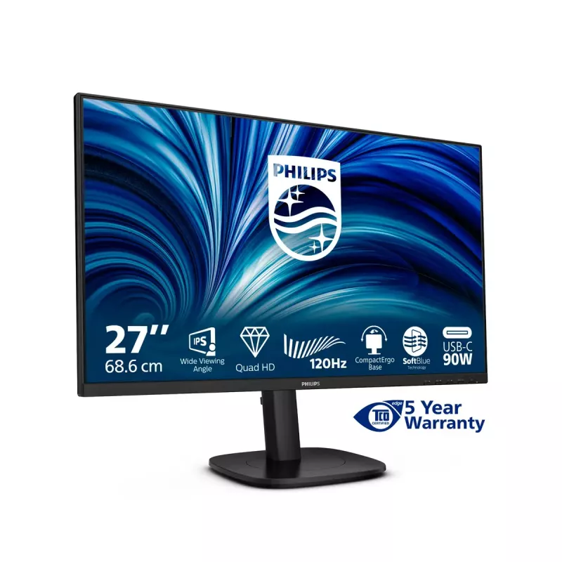 Philips 3000 sērijas 27B2U3601/00 datora monitors 68.6 cm (27 collas) 2560 x 1440 pikseļi Quad HD LCD Melns