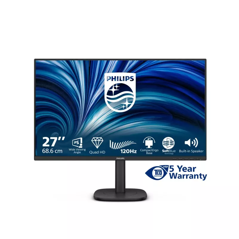 Philips 27B2N3500J/00 datora monitors 68.6 cm (27 colli) 2560 x 1440 pikseļi 2K LCD Melns