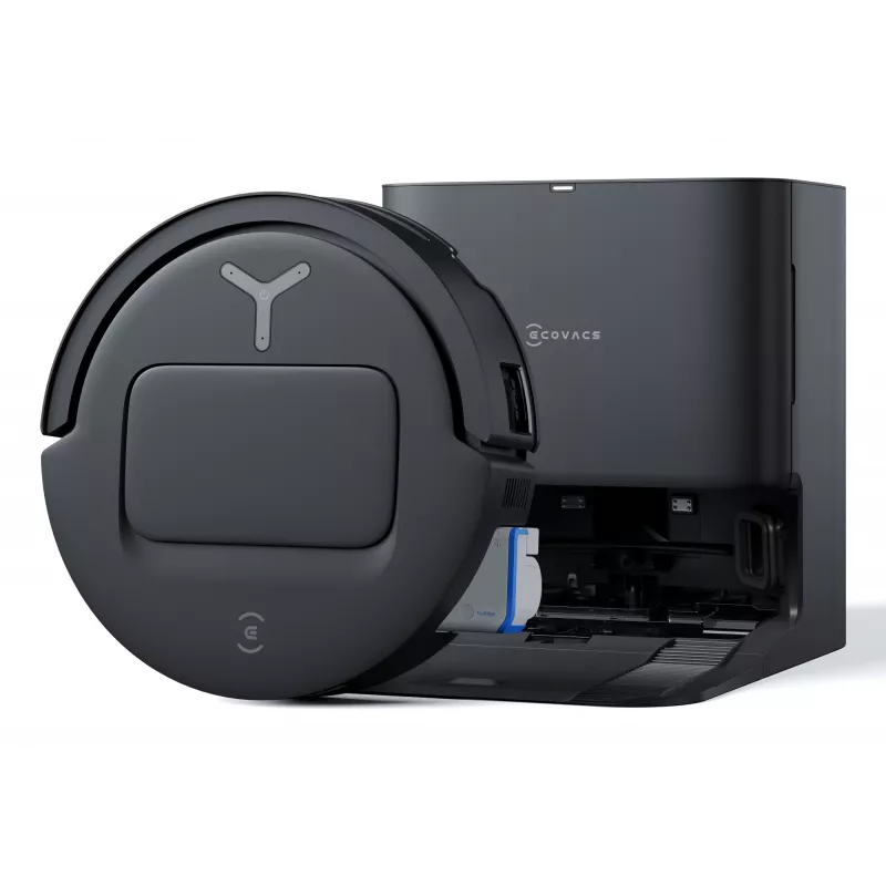 Robot putekļsūcējs Ecovacs Deebot T80 Omni — bez maisa, 3 L putekļu, 0,11 L ūdens, 6400 mAh, 297 min darbības laiks, melns