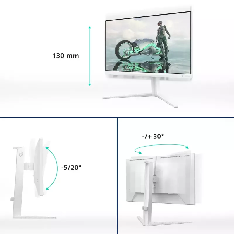 Philips Evnia 27M2N3201A/00 datora monitors 68.6 cm (27 colli) 1920 x 1080 pikseļi Full HD LCD Balts