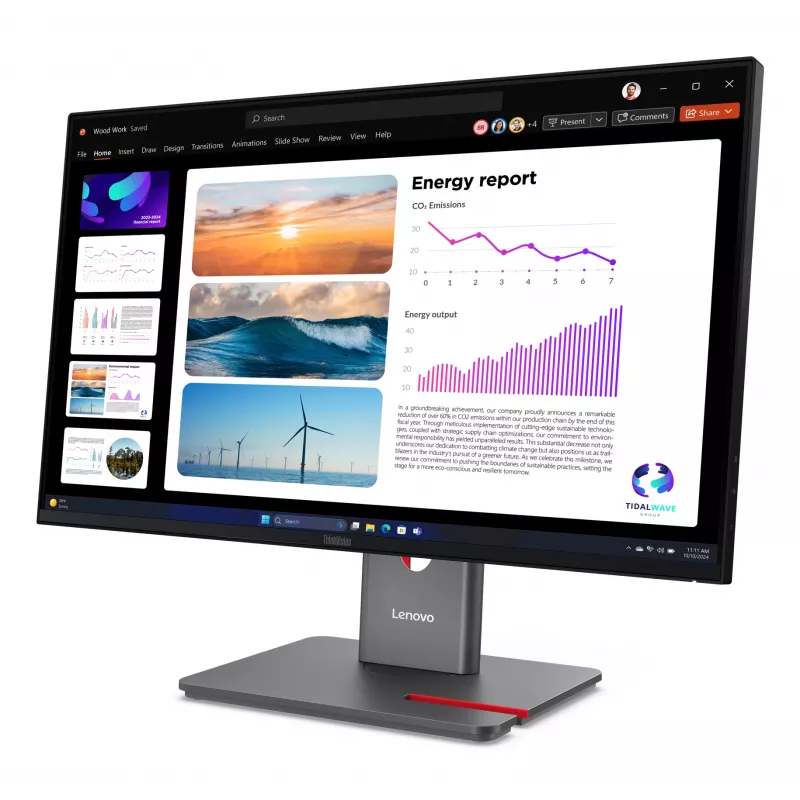 Lenovo ThinkVision P24Q-40 monitors, 60,5 cm (23,8 collas), 2560 x 1440 pikseļi, Quad HD, LCD, 6 ms, melns