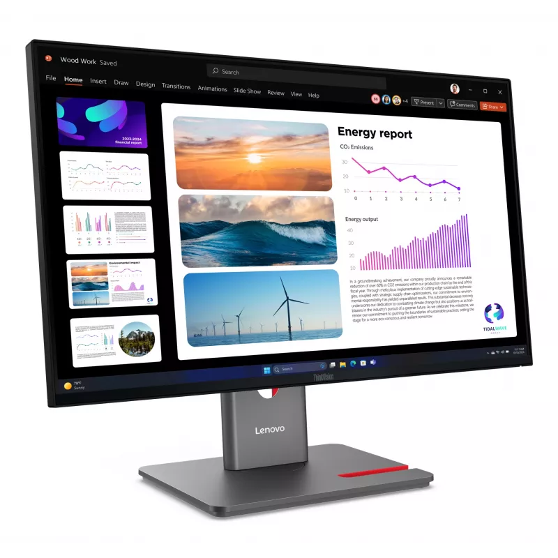 Lenovo ThinkVision P24Q-40 monitors, 60,5 cm (23,8 collas), 2560 x 1440 pikseļi, Quad HD, LCD, 6 ms, melns