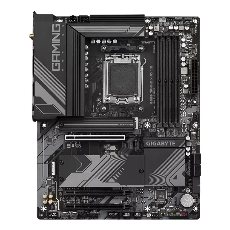 GIGABYTE B650 GAMING X AX V2 mātesplate - AMD Ryzen 9000 sērijas CPU, 8+2+2 fāžu VRM, līdz 8000MHz DDR5 (OC), 1xPCIe 5.0 + 2xPCIe 4.0 M.2, 2.5GbE LAN, WIFI 6E, USB 3.2 Gen 2