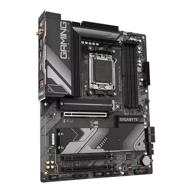 GIGABYTE B650 GAMING X AX V2 mātesplate - AMD Ryzen 9000 sērijas CPU, 8+2+2 fāžu VRM, līdz 8000MHz DDR5 (OC), 1xPCIe 5.0 + 2xPCIe 4.0 M.2, 2.5GbE LAN, WIFI 6E, USB 3.2 Gen 2