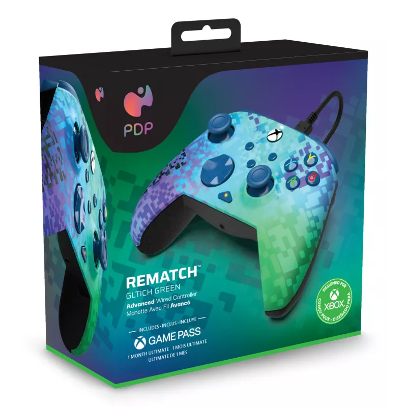 “PDP Rematch Advanced” Melns, zaļa USB spēļu kontrolieris Analogais / Digitālais PC, Xbox One, Xbox Series S, Xbox Series X