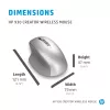 HP 930 Creator bezvadu pele, labā roka, Bluetooth, 3000 DPI, sudraba