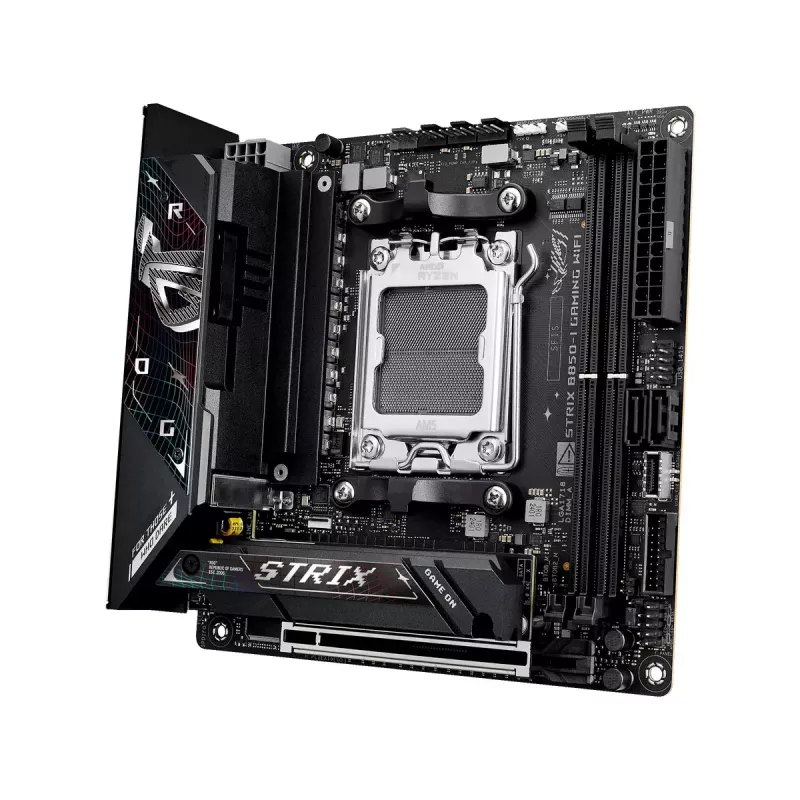 Mātesplate ASUS ROG STRIX B850-I GAMING WIFI, AMD B850, Socket AM5, mini ITX, 2x DDR5, Wi‑Fi 7, 2.5Gb LAN